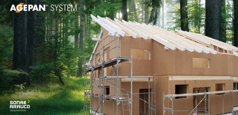 Sonae Arauco Eingrüstetes Haus Mit AGEPAN SYSTEM Komponenten